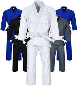 Knockout Fight Gear Brazilian Jiu Jitsu Gi For Men, BJJ Gi Women Grappling gi ULTRA LIGHT, PRESHRUNK Sweat Wicking Fabric, Machine Washable With Free White Belt