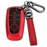 XIYANG TRADE For Ford Key Fob Cover with Keychain,for Explorer Bronco Escape Edge Expedition Mustang F150 Fusion Ranger Lincoln Soft TPU Full Protection Key Case Shell Remote Key Holder(Red)