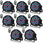 U`King 8 Pack RGB 36 LED Stage Lights with Remote Control, 72W LED Par Can Light Console 7CH Control, 7 Modes Disco Lights for Parties Wedding Club Party Concert Bars Show