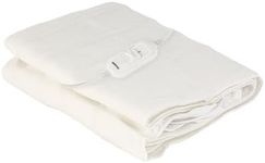 GEEPAS Electric Heated Under Blanket 65x135 cm | Soft Polyester, Fully Fitted Single Under blanket Mattress Cover with 3 Temperature settings | Over Heat Protection and Machine Washable | White