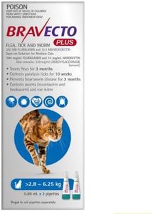 Bravecto Plus for Cats 2.8-6.25 Kg Blue 2 Pipettes