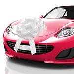 Zoe Deco Big Car Bow (Glossy White, 16 Inch / 41 cm), Gift Bows, Giant Bow for Car, Birthday Bow, Huge Car Bow, Big White Bow, Bow for Gifts, Wedding Bows for Cars, Gift Wrapping, Big Gift Bow