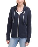 Tommy Hilfiger Women's French Terry Zip Hoodie - Solid Hooded Sweatshirt, Sky Captain, L UK