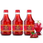 Dhampure Speciality Grenadine Pomegranate Mocktail Syrup, Makes 10-12 Drinks Each Bottle, 900Ml (300Ml X 3 Bottles) Pour Add Stir & Sip Syrup For Cocktails Mocktails/Non Alcoholic Beverage