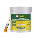 Livizy Polyurethane Waterproof Coating Transparent Glue with Brush|Anti-Leakage Agent Coating| Invisible Crack Sealant Super Strong Gel Adhesive for Roof, Bathroom Wall, Window, Tile etc (300 grams)