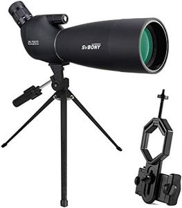 SVBONY SV28 25-75x70 Spotting Scopes, HD Spotting Scope with Tripod, Long Range Spotter Scope with Phone Adapter for Bird Watching, Hunting, Target Shooting