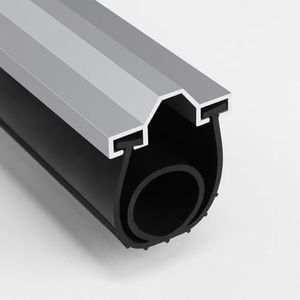 Duzzy 20 Feet Convex Shape Garage Door Seal Kits, Pre-drilled Heavy-Duty Weatherproofing Garage Door Rubber Seals Bottom Pakage with Aluminum Track Retainer Base Kits