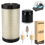 10L0L Golf Cart Tune Up Kit for Club Car Precedent 2004-UP with Kawasaki Engine, Includes Air Filter 102558201, Oil Filter 1016467, Fuel Filter 102003201, Spark Plug BPR2ES