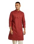 Amazon Brand - Symbol Men's Cotton Regular Kurta (SYMETHLKUR-1_Sun Dried Tomato_2XL_Red, Sun Dried Tomato_2XL)