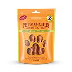 Pet Munchies Chicken with Carrot Sticks Dog Treats, Healthy Dental Chews with Natural Real Meat, Low in Fat 80g