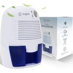 CUQOO 500ml Electric Dehumidifier – Energy Efficient Moisture Absorber – Damp Absorber for Bedroom, Bathroom, Wardrobe & RV – Mini Dehumidifier for Home Damp with Ultra Quiet & Auto Shut Off
