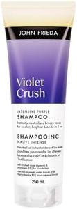 John Frieda Violet Crush Intense Purple Shampoo for Brass Repair of Natural, Colour-Treated, and Bleached Blonde Hair | Neutralizes Brassiness and Yellow tones | Cool tone blonde | Intense Purple Pigments (250 mL) Packaging May Vary
