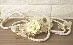 Beautiful Ivory and Gold Intertwine Silver Embellishment Accent Rope Migajon Lazo Wedding Lasso Traditional Lazos De Boda Tradicional Bridal Gift Box