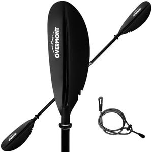Overmont Kayak Paddle 230cm/90.5in Heavy Duty Aluminum Alloy Lightweight Boating Oar for Inflatable Kayaks with Paddle Leash
