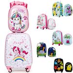 KOTEK Kids Carry On Luggage Set, 16" Hardside Rolling Suitcase with Spinner Wheels, Travel Rolling Luggage for Boys Girls (Cute Horse)