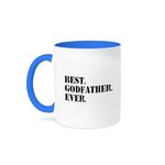 3dRose Mug_151497_6 Best Godfather Ever, Ceramic, Blue/White