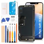 Olivechard Soft OLED XS Max LCD Screen Replacement for iPhone Xs Max 6.5 inch [Soft OLED,NOT LCD] LCD Display Touch Digitizer Screen Assembly A2215 A2160 A2217 with Repair Tools