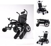 Feoffey Electric Wheelchair, Crawler Stair Climbing Wheelchair, Lightweight Foldable Wheelchair with One-Click Switching, Foldable Electric Wheelchair 190Kg/420Lb, Land Electric Manual Two Modes