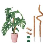 Bendable Moss Pole for Plants Monstera, Bendable Plant Stakes Moss Poles for Potted Indoor Climbing Plants, Handmade Coco Coir Pole Plant Support for Creeper Plants Grow Upwards, 2 Pack, 25 In/48 In