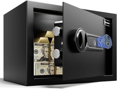 XDeer Biometric Safe Lock Box- (1.09Cubic Feet) Fingerprint Safe for，withSilent Mode and LED Light， Money safe for Home box, Office, and Kid，Anti-Theft