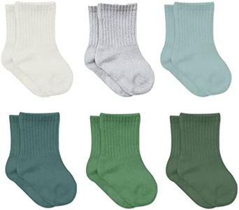 Baby Grip Ankle Socks 6 Pairs | Newborn Infant Toddlers Socks Anti-Allergic Cotton | Kids Boys Girls Ankle Sock (as1, age, 0_month, 3_months, Nile Green)