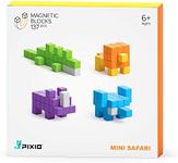 PIXIO Mini Safari - Tiny Magnetic Blocks Building Toy in The Pixel Art Style with Free App - 5/16" Plastic Cubes with 6 Magnets Inside - Open Ended Toy - Creativity Toy for Ages 6+