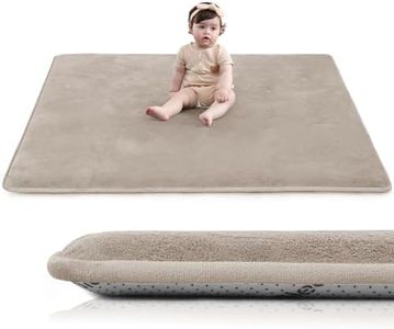 Ultra Soft Baby Play Mat for Floor,1.3" Thick Elasti-Foam 118x158in Mat for Toddlers Infant Kids,Non-Slip Backing Safe for Crawling&Tummy Time,Tatami Style(Beige)