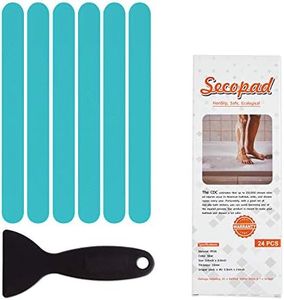 Secopad Non-Slip Bathtub Stickers Safety Bathroom Tubs Showers Treads Adhesive Decals Scraper (Blue)