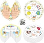 COcnny Christian Prayer Coloring Craft - 24 Sets Color Your Own Religious Wheel Cards for Kids, The Lord’s Prayer Art Craft Activities, DIY Bible Jesus Biblical Game for Sunday School Classroom Home