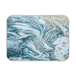 Microfiber Dish Drying Mat for Kitchen Counter 18x24 Inch,Printed Patterned Blue Marble