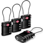 LUGGEX TSA Locks for Luggage, Luggage Lock, Suitcases Locks TSA Approved, Gift Box, Durable & Ease of Use (Black, 4 Pack)