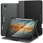 KingBlanc Case for iPad Pro 11-inch 4th/3rd/2nd/1st Generation (2022/2021/2020/2018) with Pencil Holder, PU Leather Protective Stand Folio, Auto Sleep/Wake, Multi-Angle for Viewing/Typing, Black