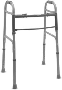 KosmoCare Steel Frame Height Adjustable Imported Walker | Mobility Aids for Seniors | Adult Walker | Walkers for Patients and Injured | 2-Button Folding Walker