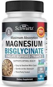 Magnesium Bisglycinate 100% Chelate No-Laxative Effect - Maximum Absorption & Bioavailability, Fully Reacted & Buffered - Healthy Energy Muscle Bone & Joint Support - Non-GMO Project Verified - 90 ct