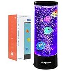 Playlearn USA Fake Fish Tank Mini Bubble Lamp – Fake Aquarium - Color Changing Sensory Lamp- 11 Inch, Black (BT30)