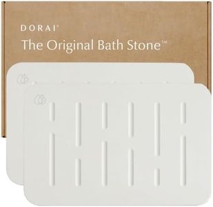 Dorai Home Stone Bath Mat Set - Premium Diatomaceous Earth Bath Floor Mats with Non-Slip Base, Fast-Drying Modern Shower Mat for Bathroom | Rain Sandstone, 2 Pack - 23.6"x15.4"