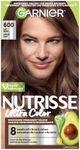 Garnier Nutrisse Ultra Color, Permanent Hair Dye, Vibrant Long-Lasting Colour, Vegan Formula, Nourished Hair, Protects Hair Against Dryness, 600 Light Brown, 1 Application, Packaging May Vary