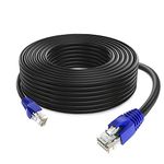 Cat6 Outdoor Ethernet Cable by QNECS- 550 Mhz Waterproof Ethernet Network Cable- High-Speed Direct Burial Ethernet Cord- RJ45 connectors UV Resistant LLDPE LAN Cable for Outdoors Home Office [300 Ft]