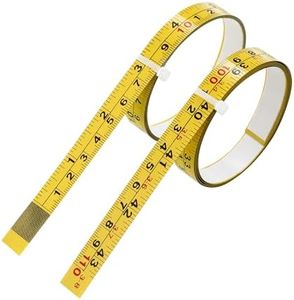 2Packs Steel Self-Adhesive Measuring Tape, 110cm or 43-Inch Imperial and Metric Ruler Tape, 1/2-Inch Peel and Stick Tape Measure for Woodworking, Saw, Drafting Table, Left to Right Reading, Yellow