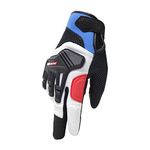 TVS Racing Riding Gloves for Men-Mesh for Ventilation, TPR Protection for Knuckles,Touch Screen Compatible, & Visor Wiper Fingertips-Premium Bike Gloves for Riding Comfort (Blue White-M)