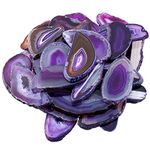 mookaitedecor 10pcs Purple Agate Slices Pendants for Jewellery Making, Drilled Geode Slice Crystals and Gemstones for Healing Natural Agate Crystal Wind Chime Pendants Large Stone Jewelry Pendants