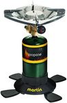 MARTIN Propane Burner | Single Burner Propane Stove Perfect for Camping Fishing Backpacking Hiking Hunting Survival Emergency | Compact & Portable | Heat Control | 10,000 BTU Bottle Top Propane Stove