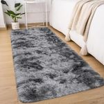 Sour Lemon Rugs Living Room 80x300cm, Grey Runner rug for Bedroom, Washable Anti Slip Fluffy Rug Shaggy Soft Modern Floor Carpets Mat Beside Rugs for Kids Hallway Living Room