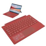 BT Keyboard for Surface, Multi Color Backlit Magnetic Detachable Keyboard with Touchpad, Rechargeable Tablet Keyboard for Surface Pro 3/4/5/6/7 (Red)