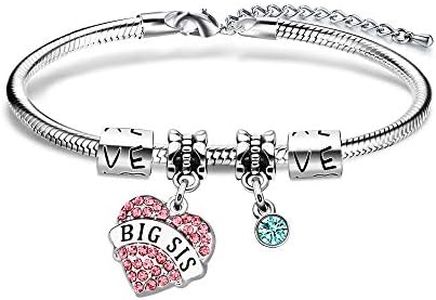 Coagurmes Sisters Bracciali con strass per donna Ragazza Big Sister Sister Regali di compleanno Gioielli (sorella maggiore)