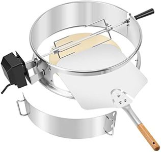 Onlyfire BRK-6063 Kit Four à Pizza Ring avec Tournebroche/Rotissoire pour Weber 47cm Kettle Barbecue à Charbon, pour Rôtir du Poulet et Cuisson Pizza