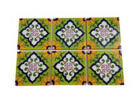 Shiv Kripa Blue Pottery Home Decorative Ceramic Wall Hanging Tile Design Flooring Tiles Floral Kitchen Washroom Mosaic Furniture Tile Handmade Backsplash 5 X 5 Inches (Pack of 10 Tile)