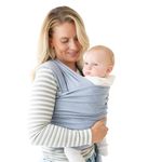 Baby Sling Wrap Newborn to Toddler Carrier, Stretchy Baby Wraps - Baby Sling Safety Tested, Hands-Free Baby Wrap Carrier, Newborn Sling - Baby Carrier (Light Grey)