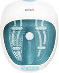 HoMedics Luxury Foot Spa + Massage, Heat/Keep Warm Function, Soothing Vibration Massage Rollers, 4 Bubble Strips for Hydro Massage, 2 Pedicure Pumice Stones - Suitable up to UK Size 12 feet