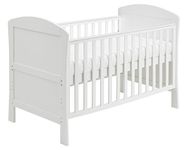 Babymore Aston Drop Side Cot Bed (White) with Foam Mattress